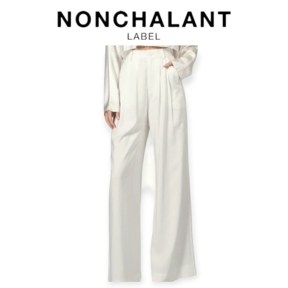 White Wide Leg NONchalant Pants XS | High-Waist Summer Vacation Trousers